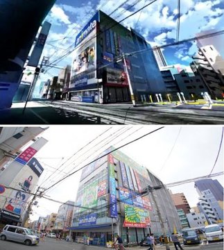 In front of an anime shop